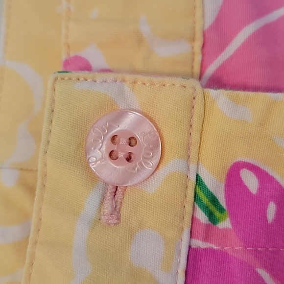 LILLY PULITZER Cropped Pink White Green Yellow Flower Print Pants Size 2 - Picture 2 of 13